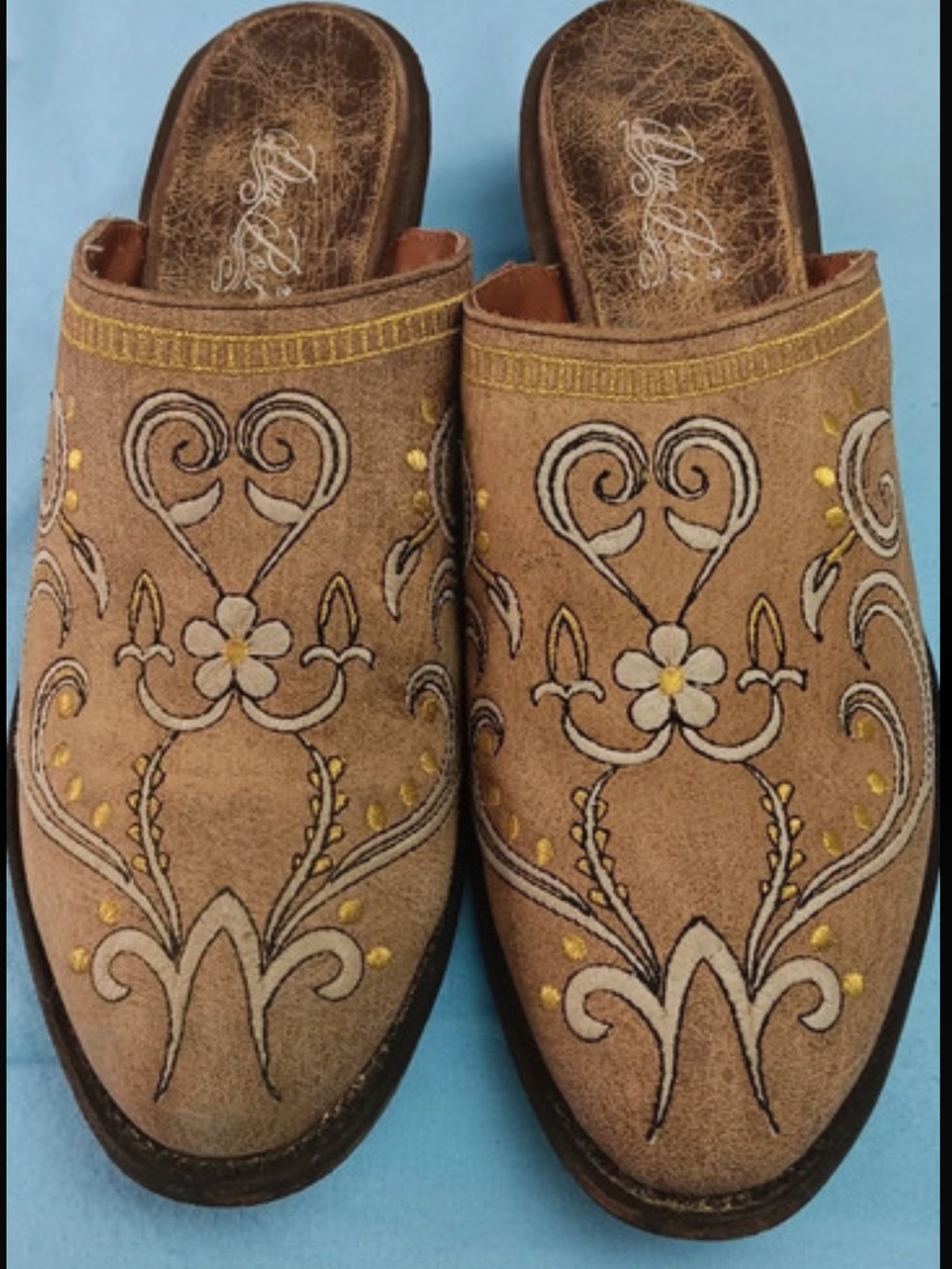 Dan Post Embroidered Western Mules Size 9.5